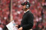 After four years with the Cardinal, Stanford head football coach Jim Harbaugh accepted an offer to join the San Francisco 49ers in the same role to see if his coaching abilities will translate at the pro level. Photo by Kevin Fixler.