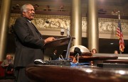 Ray Thrower, general manager of ABC Security, asks the Oakland city council to award the a city contract to his company.