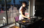 DJ Poindexter turns out a selection of love songs at Actual Cafe's first song dedication event.