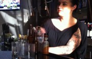 Rachel Abdelfattah, 25, a bartender at Hudson, talks with customers three weeks after she had placed her white iPhone 4 down on the countertop in front of her and two men walked out the door with it.