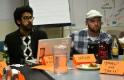 Steve Spiker and Eddie Tejedas listen to new ideas at OpenOakland's second full meeting at the end of September.