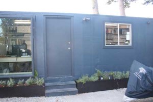 Shoup turned this shipping container into a home office