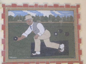 bowling3 A mosaic from the Oakland Lawn Bowling Clubhouse harkens back to the sport's golden era.