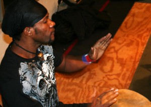 20091019_stinson_haitian_daniel Daniel Brevil is a master drummer from Carrefour Feiulles, Haiti who accompanies Jefferson’s classes and teaches in Oakland, San Francisco, and Santa Cruz.