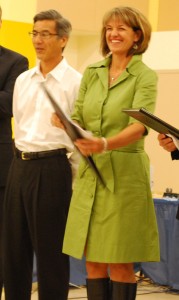 Donna Somerville and David Ichikawa are recognized for coordinating the Hillcrest service program.