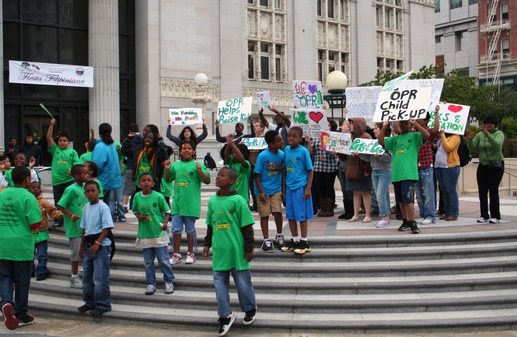 Kids protest outside city hall