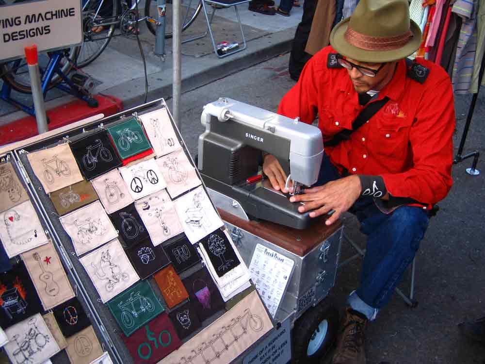 Bicycle powered sewing machine Oakland North