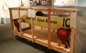A soapbox derby car