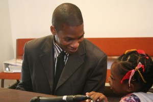Larry Lionel Young Jr. Mayoral candidate Larry Lionel Young, Jr. plays piano with 5-year-old daughter, Chozen after a mayoral forum at Temescal's Faith Presbyterian Church. He is the youngest of 10 candidates for Oakland mayor.