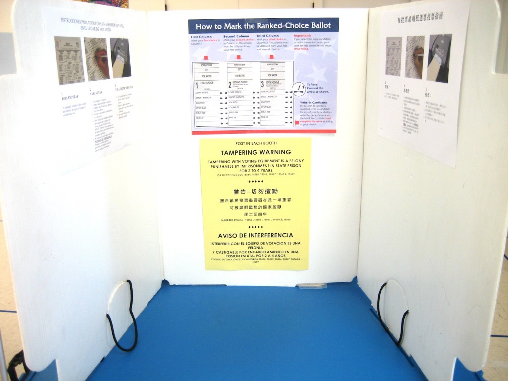 Ranked-choice voting cubicle