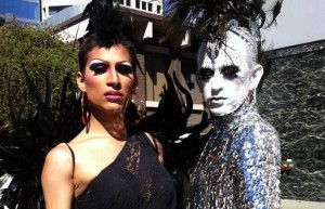 Vanity, left, and Visa La Migra at the Oakland Pride celebration.