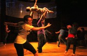 At at a dress rehearsal at Eastside Cultural Center on Wednesday September 19, dNaga dancers perform Freedom House: Dancing in the Flatlands. Photo by Vanessa Rancaño.