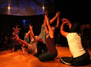At at a dress rehearsal at Eastside Cultural Center on Wednesday September 19, dNaga dancers perform Freedom House: Dancing in the Flatlands. Photo by Vanessa Rancaño.