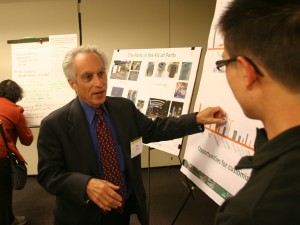 Ron Finger explains the BRT station's planned architectural elements.