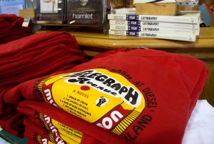 Brokeland Records (Diesel Bookstore) is selling t-shirts at their event Wednesday, with the proceeds being donated to 826 National.