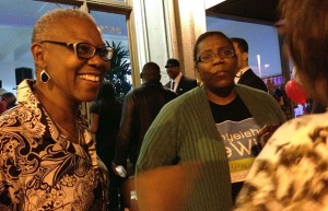 After news networks called the election for Obama, Mildred Thompson, 62, of Oakland, said: "We need to give him a chance to finish. It's been the worst economy since the Great Depression, he's had a storm to deal with--it's the country that benefits from his leadership."