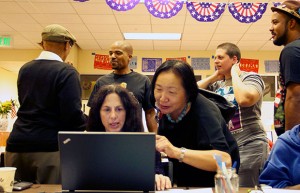 Mayor Jean Quan at Obama's campaign headquarters in Oakland. Photo by Vanessa Rancano.