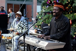 Pope Flyne, from Ghana, played the keyboard during the Kwanzaa celebration.