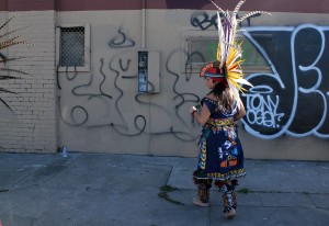 The volunteers danced down Market St to 29th before the planting of the trees commenced.