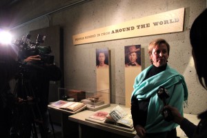 Lori Fogarty, director of the Oakland Museum of California, stands in front of the area in the museum's Gallery of California History where Monday's theft occurred.