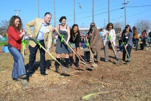 Breaking ground at City Slicker Farms' new West Oakland Urban Farm and Park on 28th and Peralta Streets.