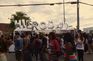 The second annual Hiero Day attracted thousands outside the Linden Street Brewery at the Port of Oakland for a celebration of Bay Area hip-hop. Photo by James Reddick.