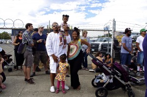 Musicians WolfHawkJaguar, 40, and Khalilah Isoke, 30, with their children, Nneze, 1, and Adaeze, 3. Photo by James Reddick.