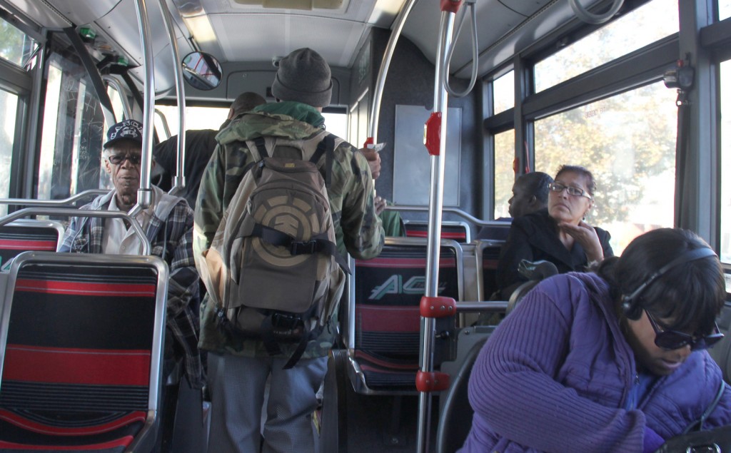 Commuters on a bus