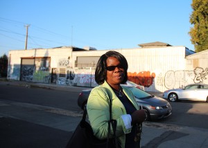 East Oakland resident Stephanie Hampton walks back to her car after missing the last West Oakland charter bus to San Francisco. "I'm all for the unions," she said. "But when everybody is on furlough and jobs are getting cut, it must be nice to get to squabble over the small stuff." Photo by James Reddick