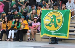 A's fan Vince Hernandez.