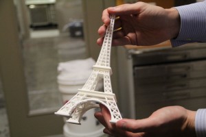 A 3D-printed Eiffel Tower model