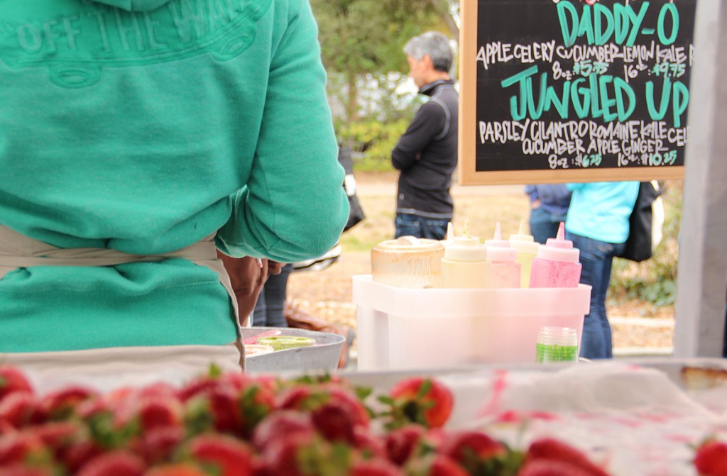 Strawberries and a menu