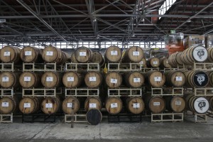 Spirits like Bourbon and whiskey age within barrels.