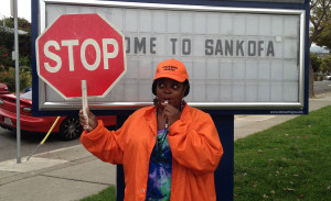 Julie Clyburn is a crossing guard at Sankofa Academy.