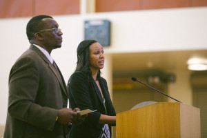 Roslyn Gray tells the school board about her 16-year-old autistic son's delicate situation attending Skyline High School.