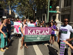 Representatives from the Kaplan campaign marched in the inaugural Pride Parade
