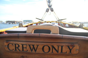 A crew of 13 lives below deck on the Lady Washington as she sails along the West Coast.