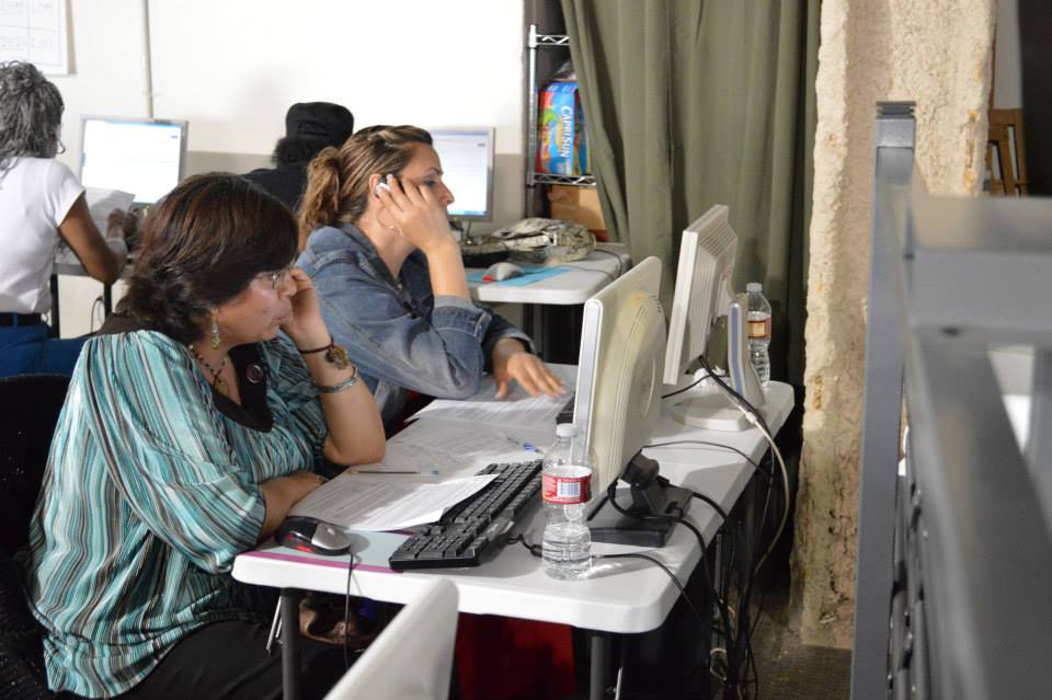 Volunteers with Great Oakland Public Schools make phone calls in support of Measure N, a proposed parcel tax that would provide college and career readiness programs for Oakland high school students. Photo courtesy of Great Oakland Public Schools.