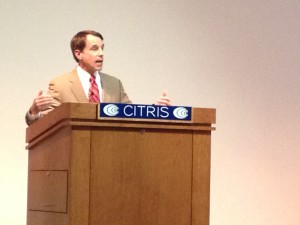 Insurance Commissioner Dave Jones speaks about Prop. 45 at UC Berkeley. Gabriel J. Sanchez