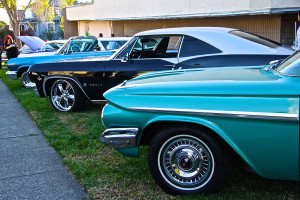 Members of Street Inspiration lined up their tricked-out low riders on the lawn outside the Manzanita Recreation Center.