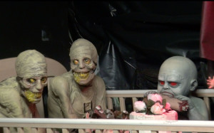In the Piedmont Avenue pumpkin patch's "House of Horrors." Photo by: Sanosi Osman
