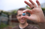 Seedles' founder, Chris Burley is showing his product