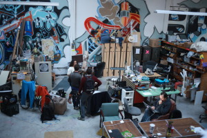 A view of Oakland Omni Commons space from above.