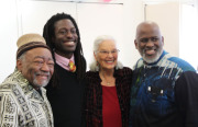 Winners of the PEN Oakland Award. From left, Askia Toure, Roger Reeves, Nina Serrano and Akinyele Umoja.