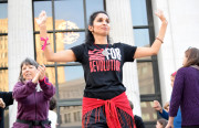 Bay Area Rising Dancer celebrates dancing towards ending violence against women and children (photo by Candese Charles)