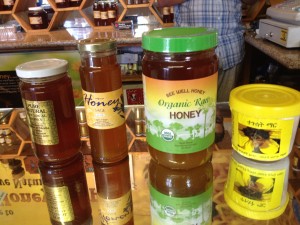 Different kinds of honey are offered at Bee Healthy Honey shop in Oakland
