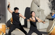 Members from the group Jiten Daiko perform a Japanese Taiko (Photo by Melina Tupa)