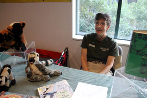 Nancy Colberg, who has been a docent at the zoo for three years, was in charge of providing information to the public during the "Action for Lemurs" event. Photo by Nicole West.