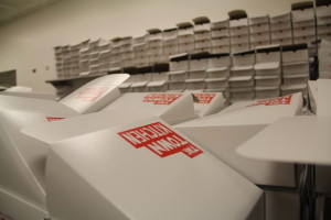 The Town Kitchen's signature boxes are piled high in the kitchen. Photo by Naomi Nishihara
