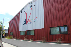 Near the entrance, the name "Vincent Academy" is displayed in bold letters for the patrons of Chestnut Street.